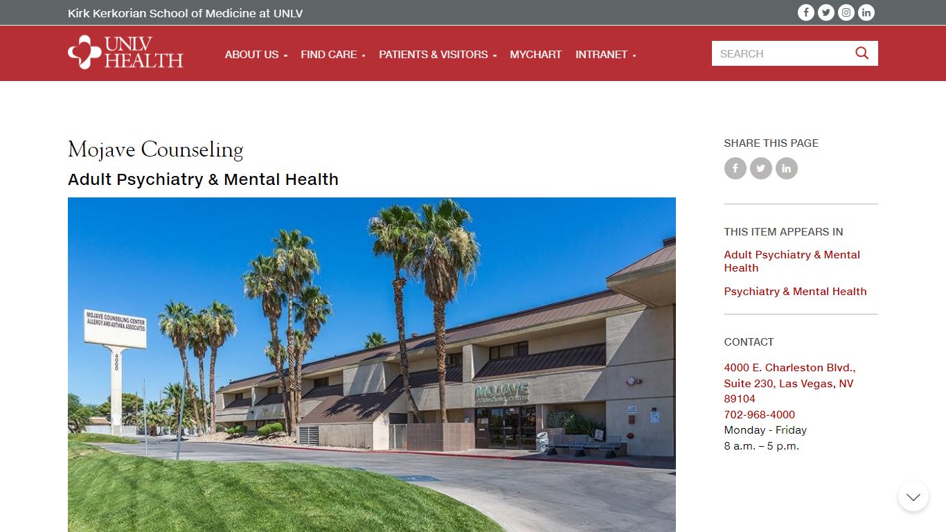 Mojave Counseling - UNLV Health