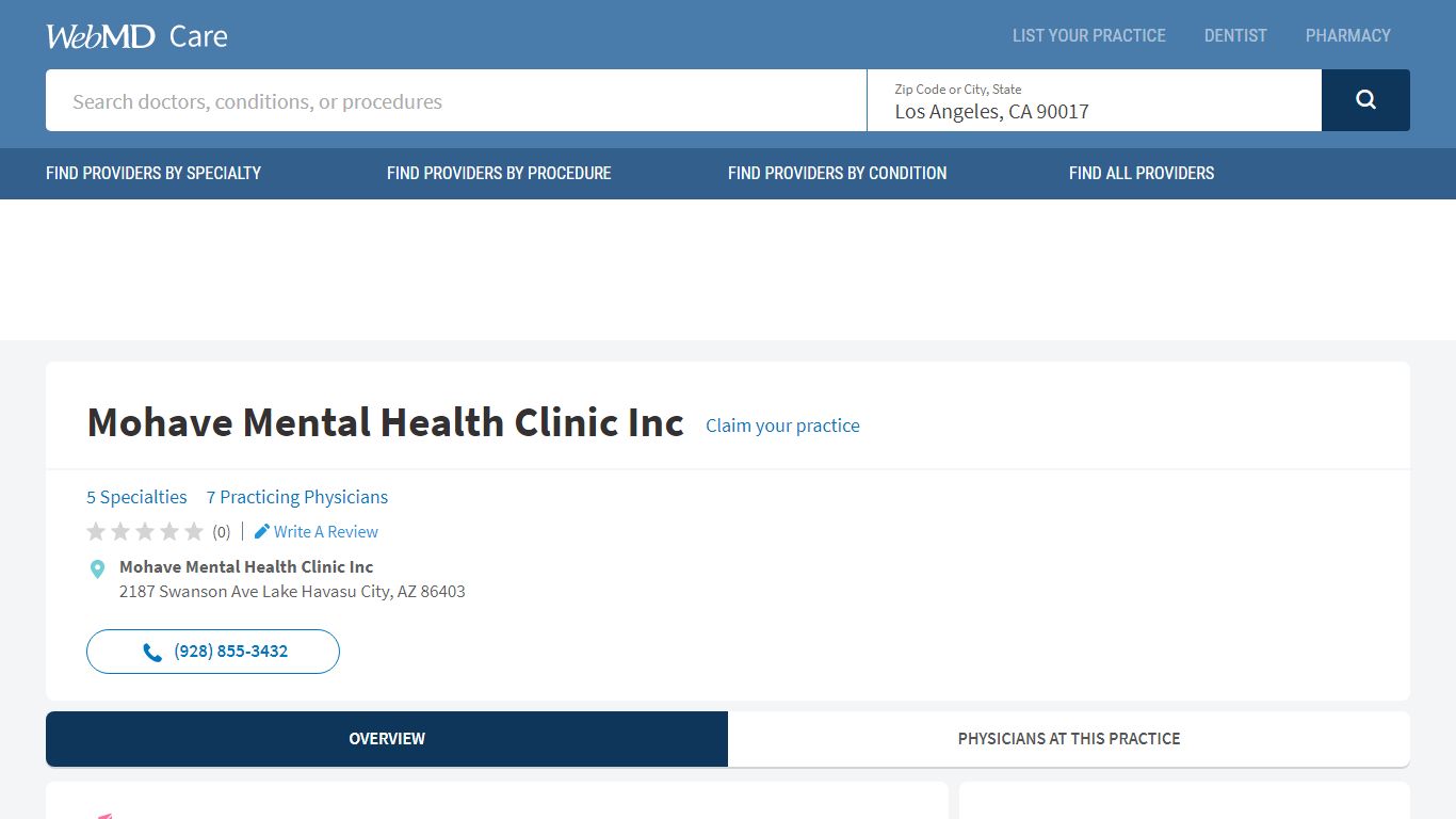 Mohave Mental Health Clinic Inc in Lake Havasu City, AZ - WebMD